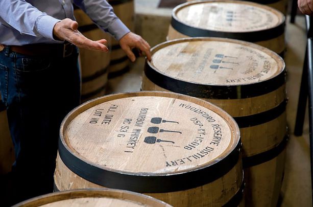 Barrels in Woodford Reserve's single barrel program. WOODFORD RESERVE